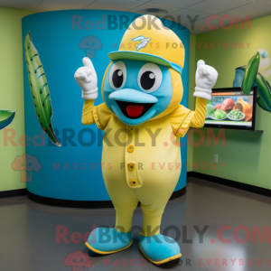 Cyan Baa Maskottchen Kostüm...