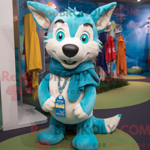 Turkis Dingo maskot kostume...