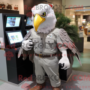 Gray Bald Eagle mascot...