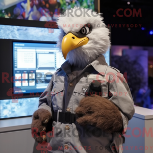 Gray Bald Eagle mascot...