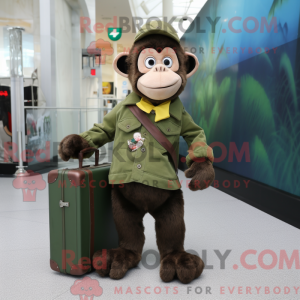 Olive Monkey maskot kostume...
