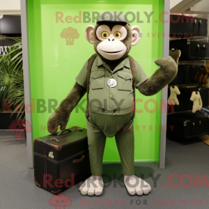 Olive Monkey maskot kostume...