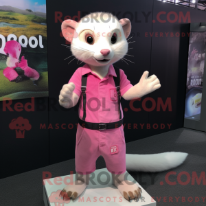 Rosa ildermaskotdraktfigur...