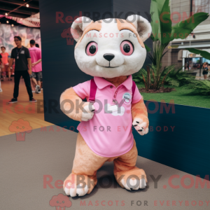 Pink Ferret mascot costume...