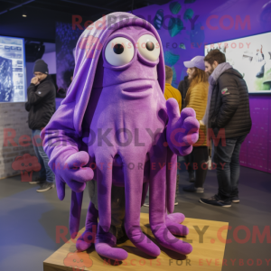Purple Squid mascot costume...