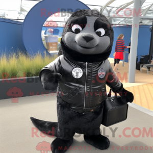 Black Seal mascot costume...