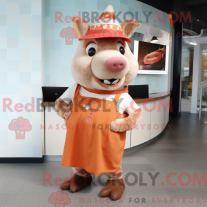 Rust gris maskot drakt...