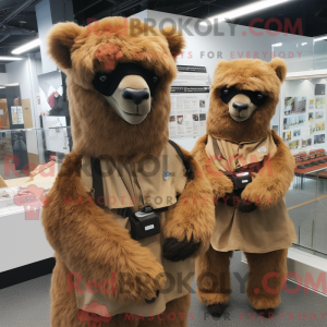 Brown Alpaca mascot costume...