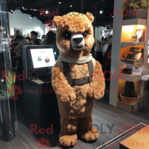 Brown Alpaca mascot costume...