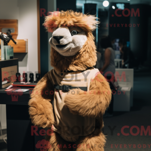 Brown Alpaca mascot costume...
