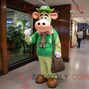 Green Jersey Cow mascot...