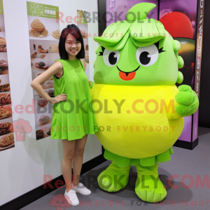 Lime Green Dim Sum mascot...