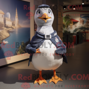 Navy Gull maskotdraktfigur...