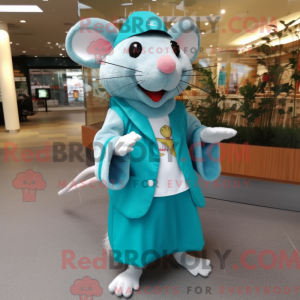 Turquoise Rat mascot...