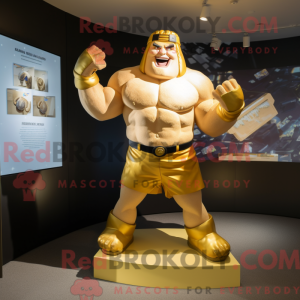 Gold Strongman maskot...