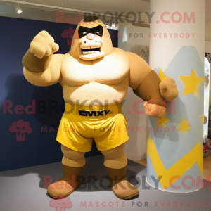 Gold Strongman maskot...