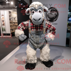 Silver Ram maskot kostume...