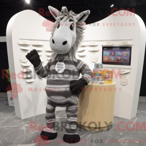 Gray Quagga mascot costume...