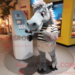 Šedá postava maskota Quagga...