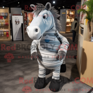 Grå Quagga maskot kostume...