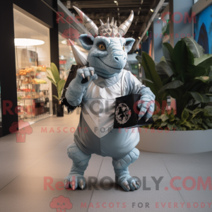 Silver Triceratops mascot...