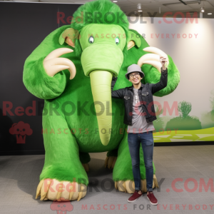 Green Mammoth mascot...