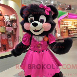 Pink Spectacled Bear mascot...