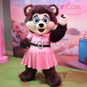 Pink Spectacled Bear mascot...