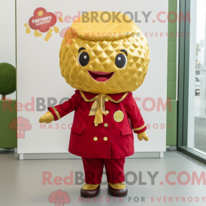 Guld hindbær maskot kostume...
