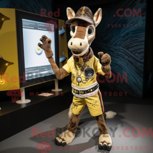 Gold Okapi mascot costume...