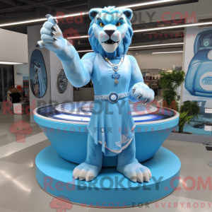 Sky Blue Smilodon mascot...