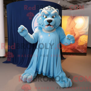 Sky Blue Smilodon mascot...