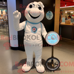 White Unicyclist mascot...