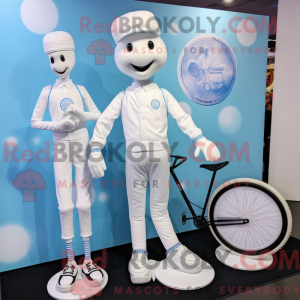 White Unicyclist mascot...