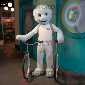 White Unicyclist mascot...