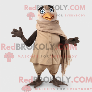 Beige Blackbird mascot...