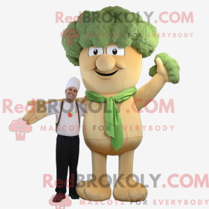 Tan Broccoli mascot costume...
