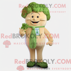 Tan Broccoli mascot costume...
