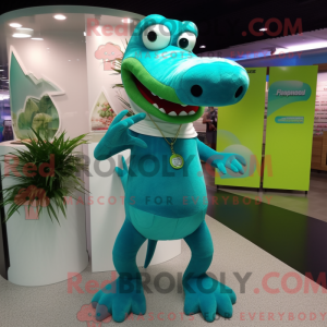 Cyan Crocodile mascot...
