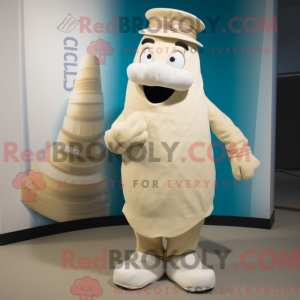 Cream Cod mascot costume...