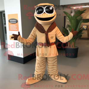 Brun Snake maskot kostume...