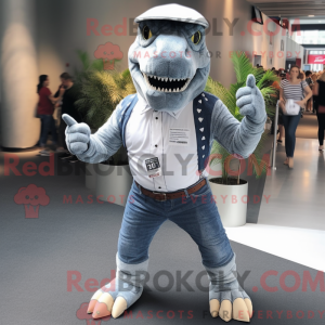 Silver Tyrannosaurus mascot...