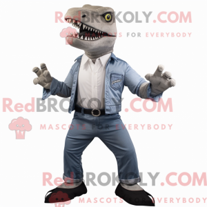 Sølv Tyrannosaurus maskot...