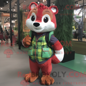 Green Red Panda mascot...