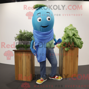 Blauwe Courgette mascotte...