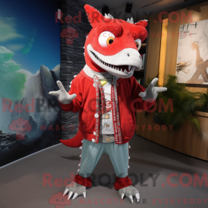 Rød Barracuda maskot...