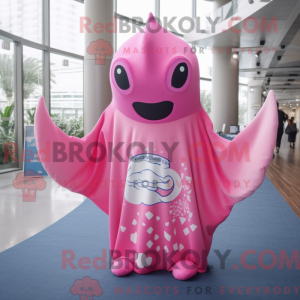 Pink Manta Ray maskot...