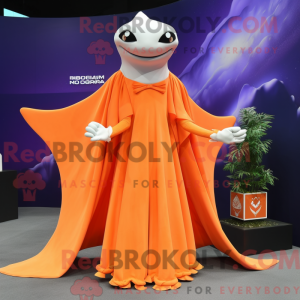 Orange Manta Ray mascot...