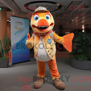 Gold Salmon mascot costume...