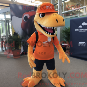 Orange Allosaurus maskot...